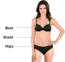 Size Chart Model for Bust, waist, hips