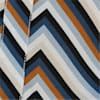 Dark Blue-Cognac-Printed color swatch for Collared Chevron Blouse.